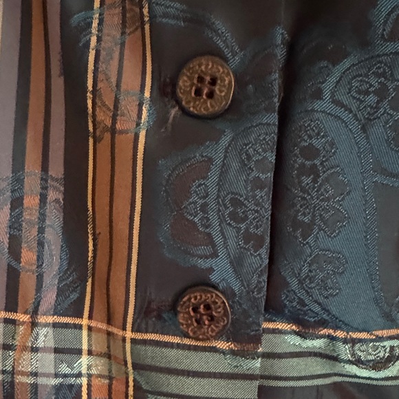 Elegant Teal Plaid Blouse - Picture 4 of 7